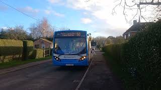 Stagecoach EM 27882 arrives and leaves Leverington with my mate WS at the wheel 3 Tone 2324 [upl. by Jaquelin]