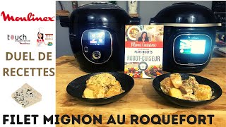 DUEL DE RECETTES  FILET MIGNON AU ROQUEFORT 100 MOULINEX COOKEO Touch Vs Connect SandCookampLook [upl. by Corneille]