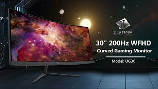 ZEDGE UG30 30quot 200Hz Curved Gaming Monitor Ultrawide Gaming Monitor 1ms wFHD 219 2560x1080 [upl. by Iffar]