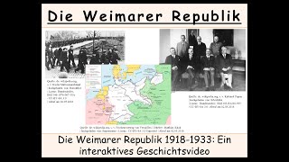 Weimarer Republik Zusammenfassung  Ein interaktives Geschichtsvideo Teste dein Wissen [upl. by Ahsietal]