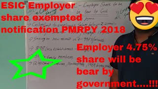 ESIC Employer share exempted notification PMRPY 2018 [upl. by Esinert]