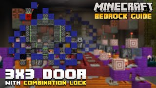 3x3 Spiral PISTON DOOR with Combination Lock  Minecraft Bedrock Guide 121 [upl. by Ahsinnor951]