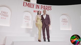 Emily in Paris 4 global première Roma con Lily Collins e il cast red carpet e photocall Netflix [upl. by Mika]