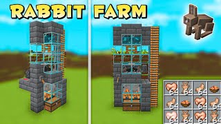 Rabbit Farm In Minecraft PeBedrockJava 119 🐇 Cooked RabbitRabbit FootRabbit Hide Farm [upl. by Qiratla]