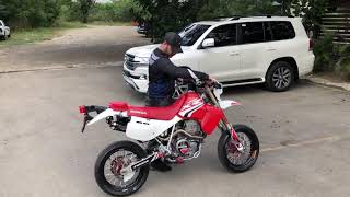 Honda XR650L 2016 Supermoto Full Exhaust Dual Empire [upl. by Fifine686]