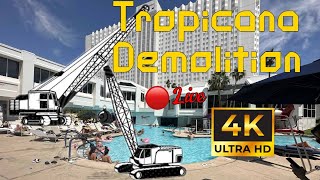 Tropicana Demolition Team 🔴 Full Work Day 8 Hours PreImplosion lasvegas tropicana [upl. by Skrap]