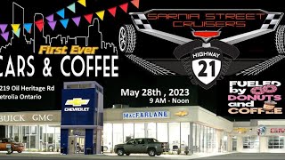 Cars and Coffee with Sarnia Street Cruisers  MacFarlane’s Chev May 28 2023 [upl. by Otrebile]