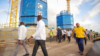 New Demerara Harbour bridge President Irfaan Ali Inspects Construction Progress [upl. by Atirihs977]