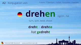 Konjugation des Verb „drehen“  alle Zeitformen lernen Übersetzung Tutorial [upl. by Jared]