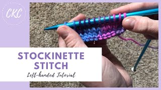 How to Knit  The Stockinette Stitch for Kids  Lefthanded Tutorial [upl. by Haliak]