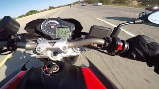 2015 APRILIA Shiver 750 Top Speed 137 MPH [upl. by Hsuk]