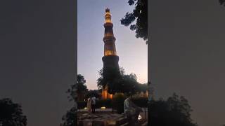 Qutub Minar at Night shorts shortsfeed ytshorts travel qutubminar delhi nightview navratri [upl. by Bueschel]