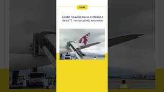 Queda de avião causa explosão e deixa 18 mortos piloto sobrevive  Jornal O Dia [upl. by Noiroc]