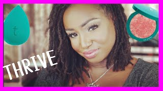 FULL FACE THRIVE CAUSEMETICS MAKEUP DEEP DARK SKIN WOC REVIEW MAKEUP TUTORIAL [upl. by Auqeenahs]