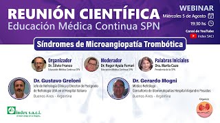 WEBINAR Síndromes de Microangiopatía Trombótica [upl. by Loretta]