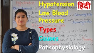 Low Blood Pressure or Hypotension in Hindi  Part 1  Types  Causes  Pathophysiology [upl. by Siriso]