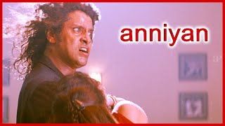 Anniyan Tamil Movie  Anniyan fights with Martial Artists  Vikram  Sadha  Vivek  Prakash Raj [upl. by Baird]