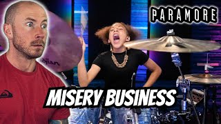 Drummer Reacts To  Misery Business  Paramore  Drumeo Performance  Drum Cover  Nandi Bushell [upl. by Guimond]