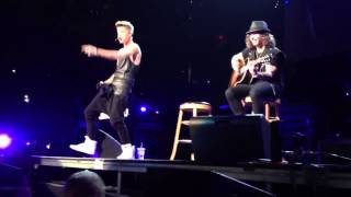 HD Justin Bieber quotMistletoequot First time live since last Christmas  FRONT ROW Boston 12612 [upl. by Elleinad]