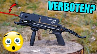 PISTOLEN ARMBRUST mit MAGAZIN und LASERVISIER im TEST  Steambow Stinger [upl. by Jack230]