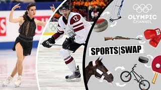 Figure Skating vs Ice Hockey  Who Will be Best at the Other Sport  Sports Swap Challenge [upl. by Gothurd720]