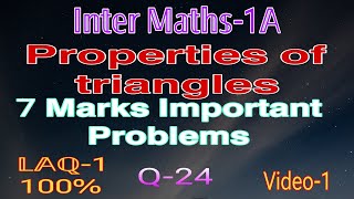 INTER MATHS1A Properties of trianglesIPE2025LAQ [upl. by Enneiluj]