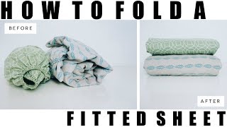 How to Fold a Fitted Sheet  QuickSimple  Rescue My Space [upl. by Maggi]