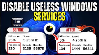 Disable THESE 25 Useless SERVICES NOW for Less CPU and RAM Usage in Windows 1011 [upl. by Enihsnus]