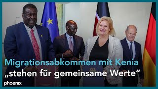 Unterzeichnung eines Migrationsabkommens mit Kenia ua mit Scholz und Faeser  13092024 [upl. by Artenak501]