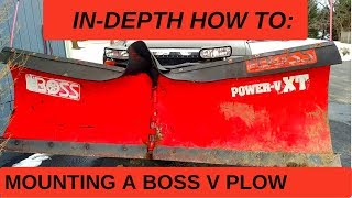 HOW TO MOUNT A SNOW PLOW ON A TRUCK  Boss V SnowPlow Ford F250 60 [upl. by Yzdnil]