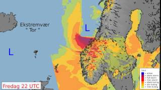 Ekstremværet Tor treffer 30 januar 2016 [upl. by Tterrab425]