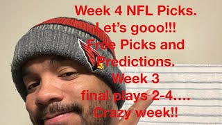 Week 4 NFL Picks Free Picks and Predictions [upl. by Neelhtakyram480]