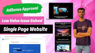 AdSense Approval Single Page Website  Low Value Content Issue Solved [upl. by Notsgnal]