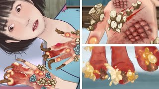 ASMR｜Treatment of onychomycosis on the hands of peasant women｜Trypophobia cautious entry기생충 제거 [upl. by Atiek]