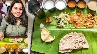 SOUTH INDIAN THALI on BANANA LEAF  South Indian Food in Mumbai [upl. by Jezreel]