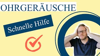 Schnelle Hilfe OHRGERÄUSCHE  was du sofort tun kannst [upl. by Arola]