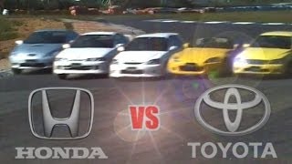 ENG CC Toyota vs Honda  Integra R Civic R S2000 Celica Altezza Ebisu 1999 [upl. by Schonthal]