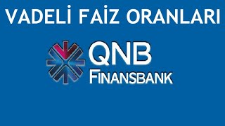 QNB Finansbank Vadeli Faiz Oranları [upl. by Ecerahs679]