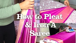 How to Pleat amp Iron a Saree Prep Tutorial  Thuri Makeup [upl. by Stryker]