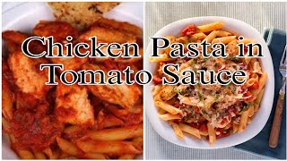 Chicken Tomato Pasta  Chicken Pasta with Tomato sauce  Chicken Pasta Recipe  By Safas Kitchen [upl. by Ahsenot]