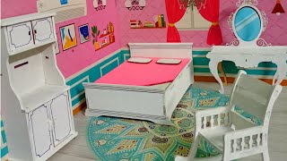 Luxury Mini Cardboard Doll House  Paper Doll House  Bedroom Decor  Artistic Dolls [upl. by Edwine]