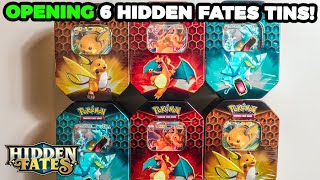 Opening 6 Pokemon Hidden Fates Tins 2021 REPRINT [upl. by Acsisnarf]