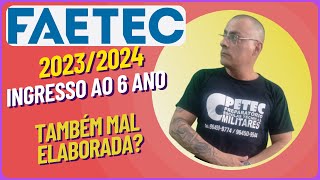 FAETEC  20232024 CORREÇÃO DA PROVA  Ingresso ao 6o ano [upl. by Aldis749]