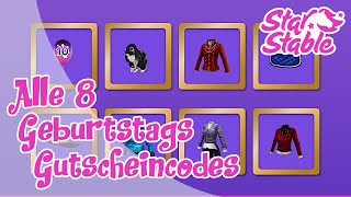 Star Stable SSO Alle 8 Geburtstags Gutscheincodes [upl. by Loralyn]