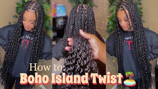 Boho Senegalese Twist Island Twist 🏝️😍 •BraidsByTyTi [upl. by Yddet]