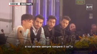 Sanremo 2019 la furia di Ultimo contro i giornalisti quotDovete sempre rompere il cquot [upl. by Carmina]