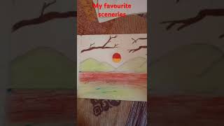 My favourite sceneriesdrawing easy trendingviral music slowed runaway song scenerydrawing [upl. by Nayve7]