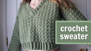 Simple Crochet Sweater Tutorial [upl. by Yelich95]