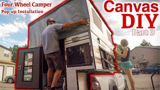 DIY Pop Up Truck Camper Remodel How to sew a popup truck camper canvas  Part 3 [upl. by Tandi]