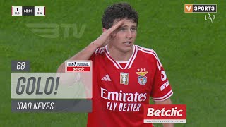 Golo João Neves Benfica 10 Chaves Liga 2324 27 [upl. by Netsoj229]